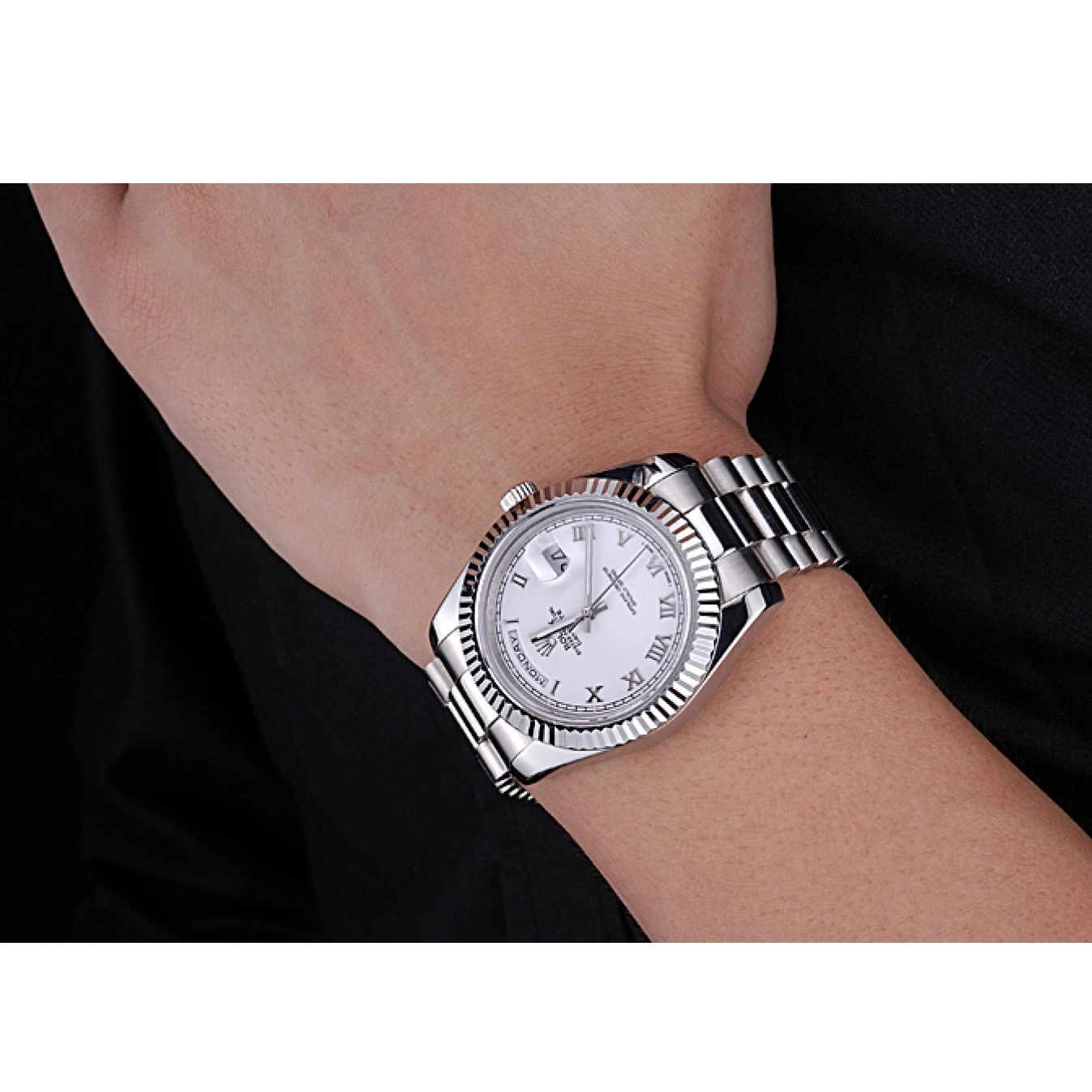 Aaa replica Bracelet Dial White Steel Stainless Day-Date Rolex 622547 0612